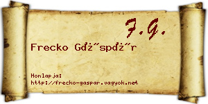 Frecko Gáspár névjegykártya
